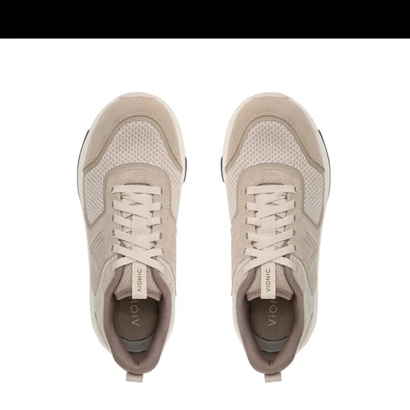 Vionic Women’s Walk Strider Knit Performance Walking Sneaker - Beige - Picture 3 of 9